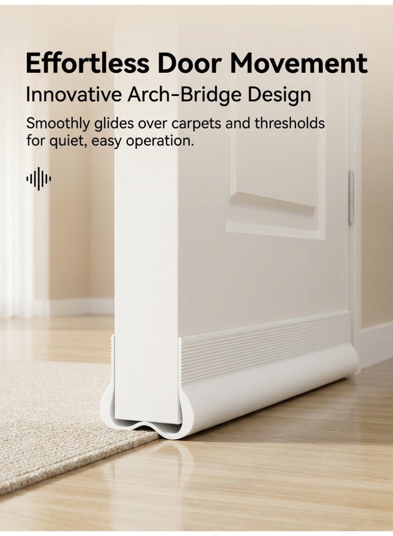 MS MIN 93 cm Snap-On Door Draft Stopper, Under Door Seal with Double-Cavity Design, Noise & Dust Blocker, Fits 3.5–4.6 cm Doors, Easy Installation (Grey) - Image 2